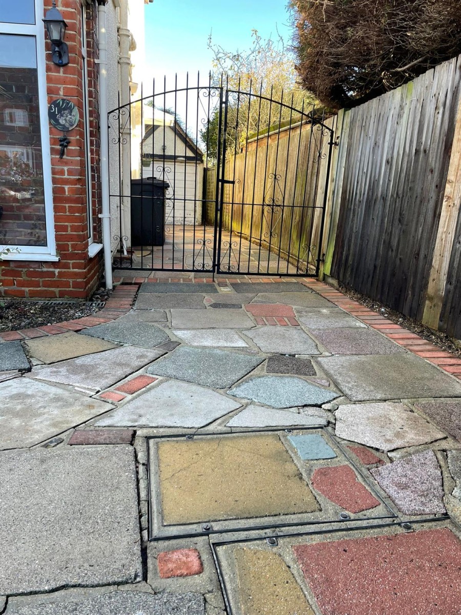 Crazy paving after jet wash